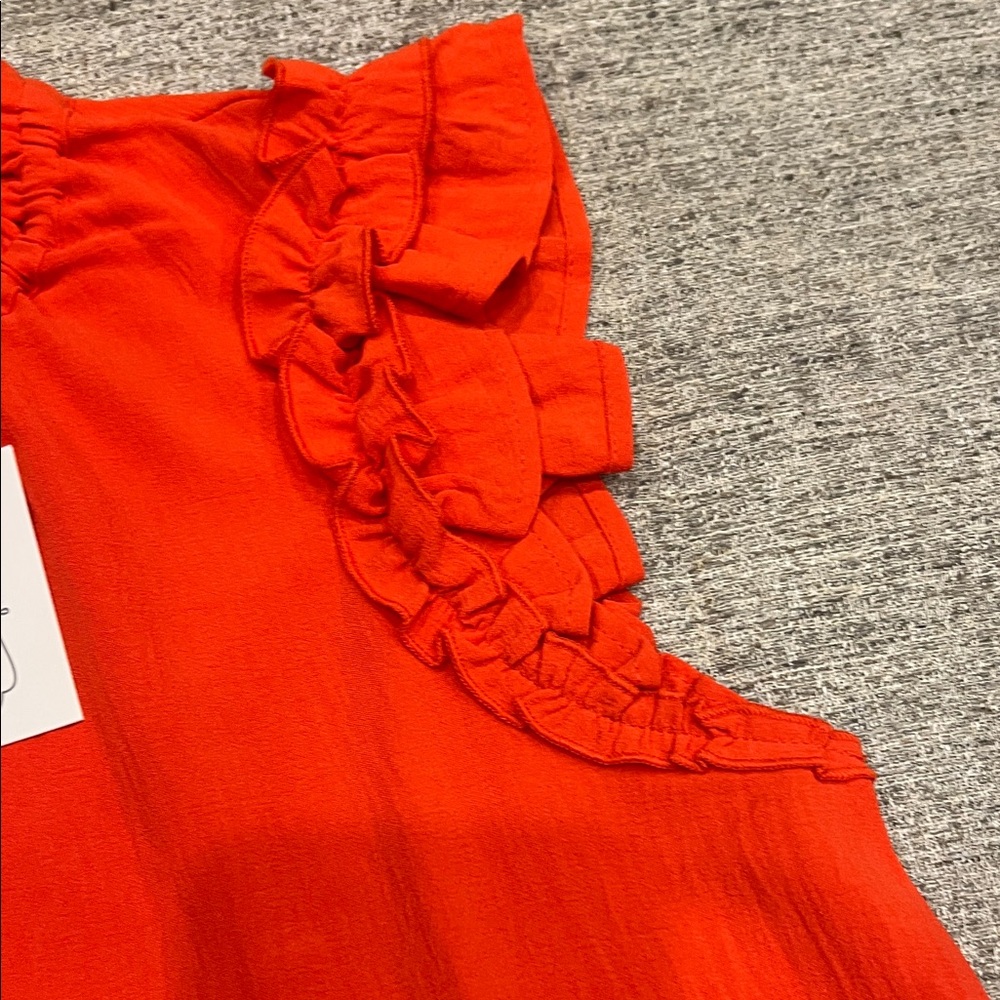 Mudpie Bright Orange Ruffle Top - Picture 4 of 5